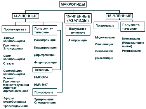 Классификация макролидов